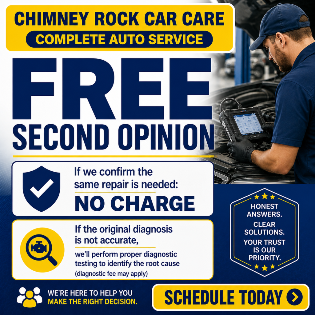 Free second opinion auto diagnostics in Houston TX at Chimney Rock Car Care