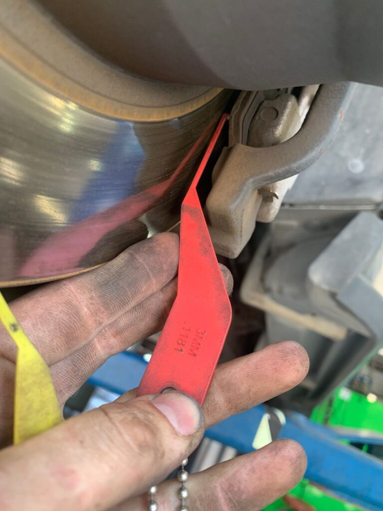Brake pad thickness measurement Houston brake inspection